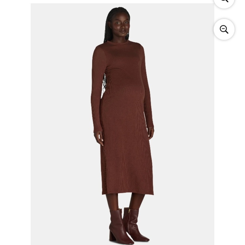 💜 Time and Tru Women's Ribbed Maternity Dress, SizeXXL(20)